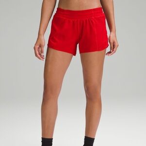 Lululemon Red Hotty Hot High Rise Shorts